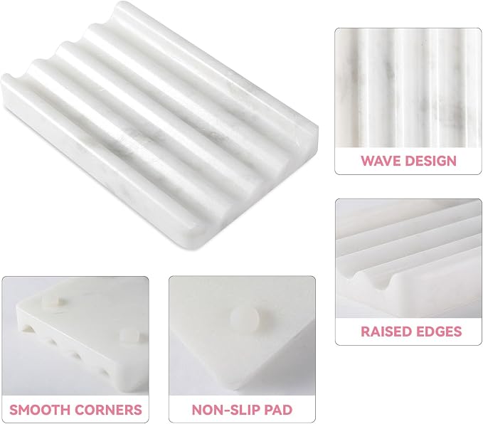 2 Pcs Marble Soap Holder, Soap Dish - Image 4