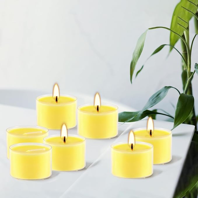 50 Pack Clear Tea Lights Candles Bulk, Summer Citronella Candle Outdoor and - Image 5