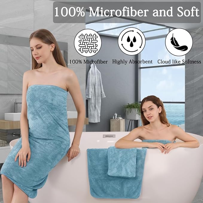 Ycosy 8-Piece Bath Towels Set, 2 Oversized Large Bath Towels Sheet, 2 Hand - Image 3
