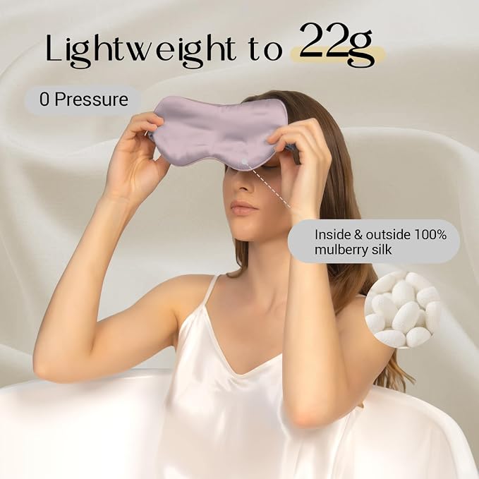 ZIMASILK 100% 22 Momme Pure Mulberry Silk Sleep Mask, Filled - Image 2