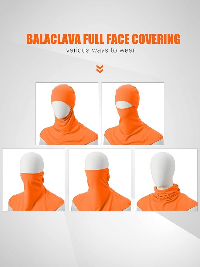 SATINIOR 3 Piece Balaclava Face Cover Sun Protection Neck Cover Summer - Image 4
