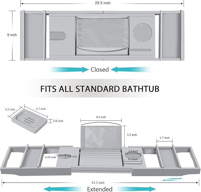 Bamboo Bathtub Caddy Tray - Image 6