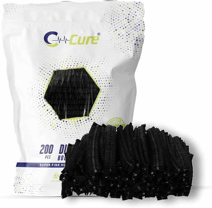 Disposable Bouffant Caps 21 Inch Non Woven Hair Net Elastic Head Cover by C-Cure