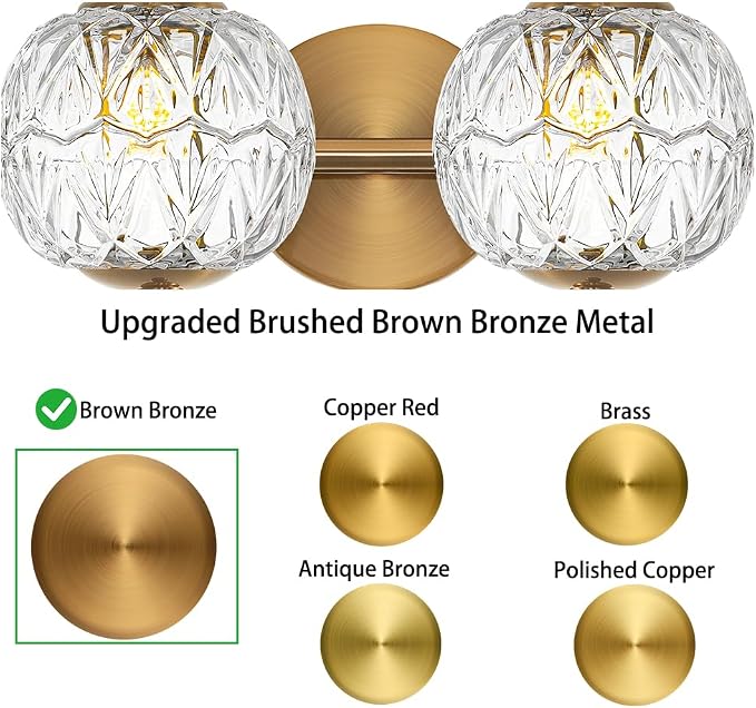 Brushed Gold Bathroom Vanity Light Fixture Vintage Style - Image 4