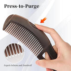 Dandruff Comb with Self-Cleaning Hollow Teeth & Massage Handle - Image 3