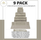Classic Turkish Towels CTT Set of 9-100% Turkish Cotton, Absorbent & Comfy - Image 2