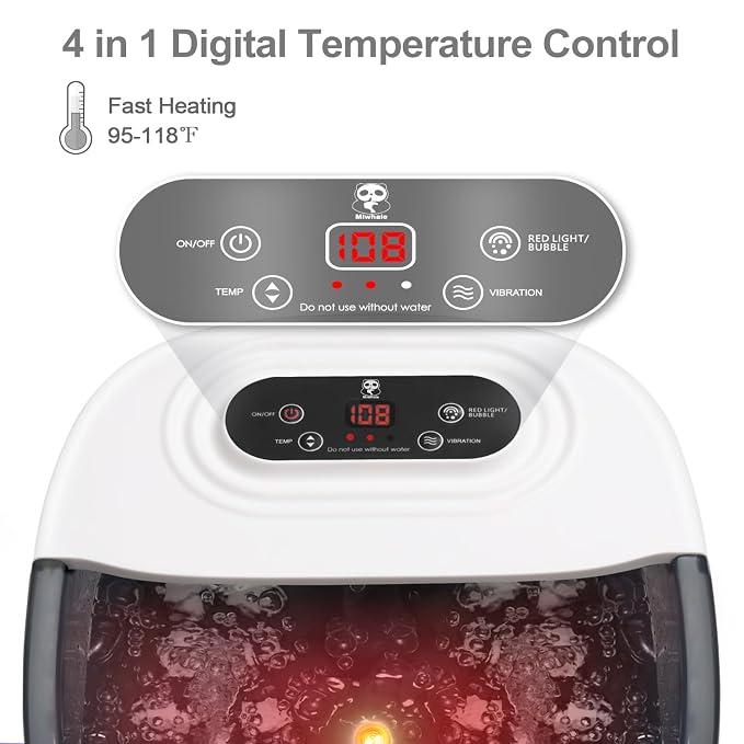 Foot Spa Bath Massager with Heat Bubbles and Vibration Massage and Jets - Image 2