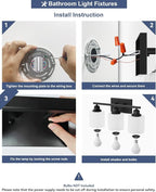 Sailstar 3-Light Bathroom Vanity Light, Anti-Rust Matte Black Bathroom Light - Image 7