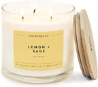 Calyan Wax Co. Lemon & Sage 3 Wick Scented Candle by CalyanWaxCo