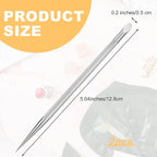2 PCS Nail Cleaning Cuticle Stick, Stainless Steel, Cuticle Pusher Remover Dead - Image 2