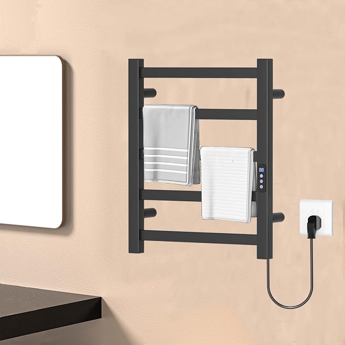 Towel Warmer Black Heated Towel Rack - Image 3