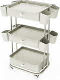 3 Tier Drawer Beauty Cart with 12 Movable Storage Organizer, Thickened ABS & by pouseayarMassageTable