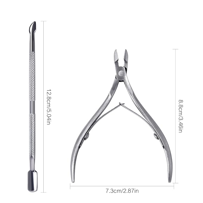 6Pcs Cuticle Clipper with Cuticle Pusher Set, Professional Stainless Steel Dead - Image 2