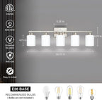 FonmYim Brushed Nickel Bathroom Light Fixtures, 5-Light Modern Vanity Light - Image 2