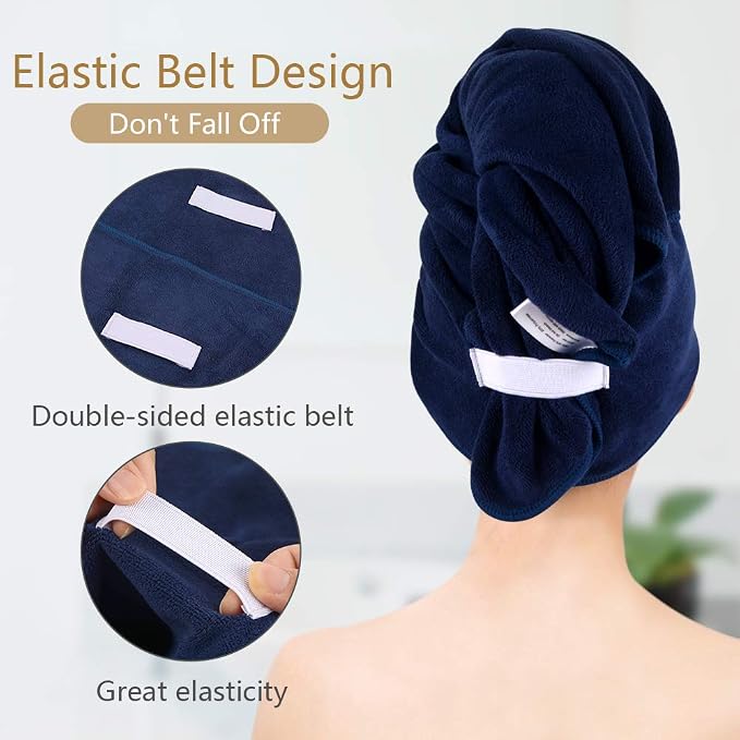 SUNLAND Microfiber Hair Towels Anti Frizz Hair Drying Towel Super Absorbent - Image 7