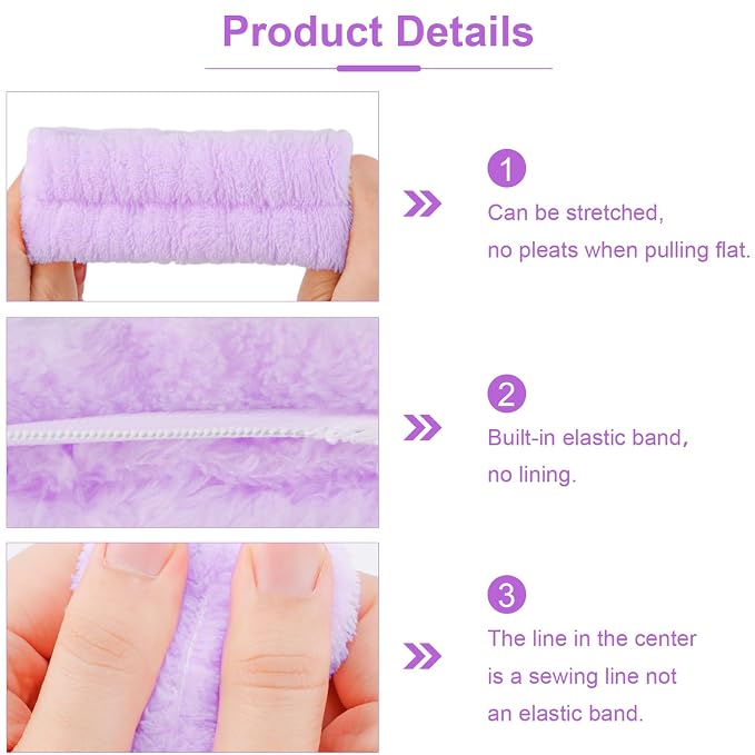 Chanaco Makeup, Skincare & Face Wash Headband, Wrist Towels, Spa Headband - Image 7