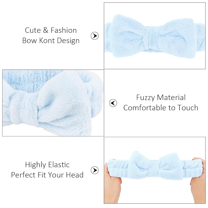 8 Pack Spa Headband for Washing Face Stocking Stuffers Skincare Headbands Bulk - Image 6