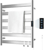 R FLORY Heated Towel Rack for Bathroom, 6 Bar Wall Mounted Towel Warmer Rack by FLORY