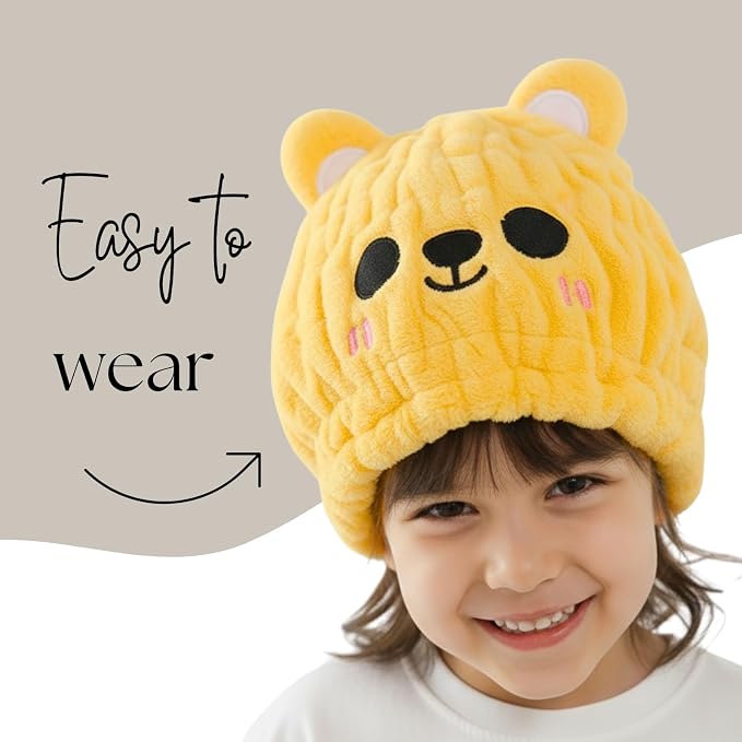 Microfiber Hair Towel Wrap for Kids, Absorbent Quick Girls Boys Hair Drying - Image 2