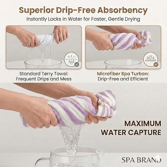 3 Pack Microfiber Hair Towel Wrap - Image 7