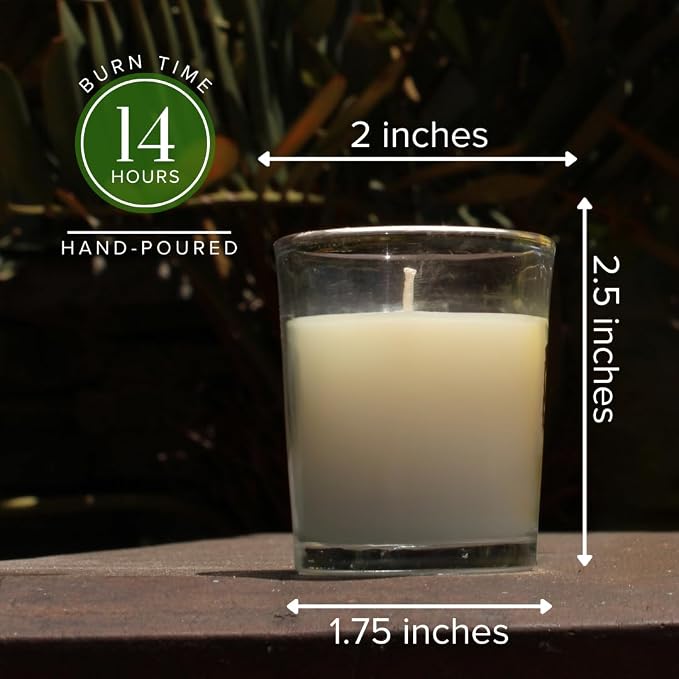 Simply Soson Scented Votive Candles, Bulk Set of 24 White Peppermint Scented - Image 2