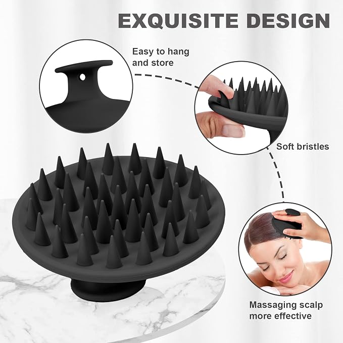 Meartchy Silicone Scalp Massager Shampoo Brush, Scalp Brush - Image 3