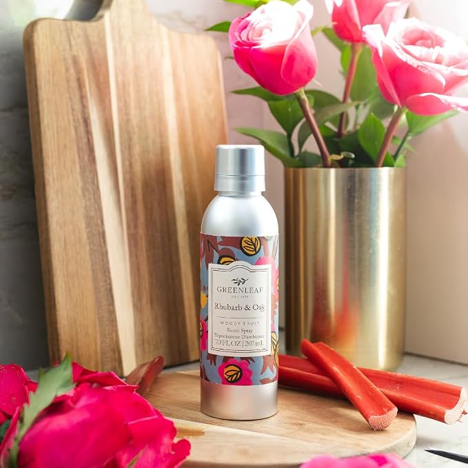 Greenleaf Gifts Rhubarb & Oak Scented Room Air Freshener Spray | Non-Aerosol 7 - Image 4