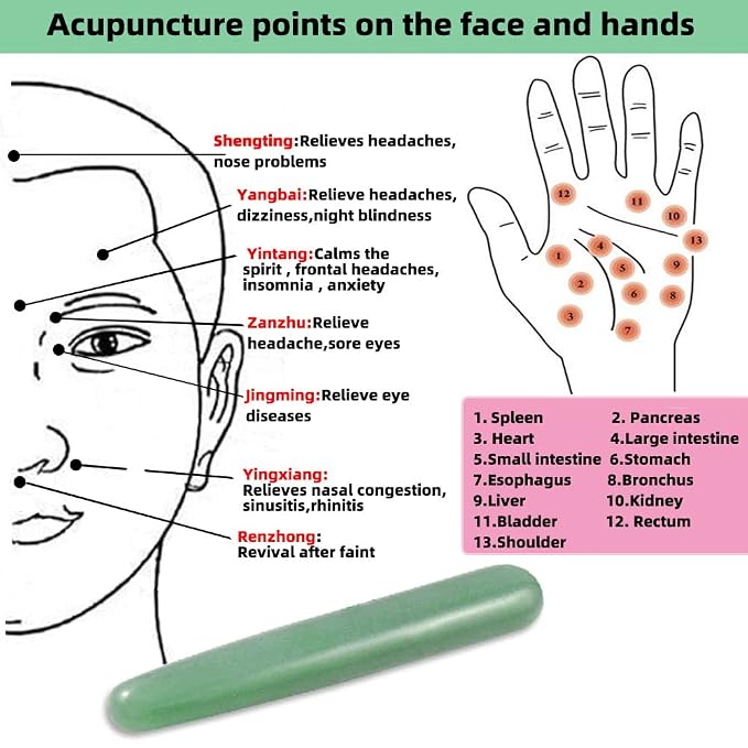 Gua Sha Massage Tools Jade Manual Stick Deep Tissue Natural Facial Tool - Image 5