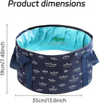 Foot Bath Basin, 13.8 Diameter, 7.5 inches high Portable Travel Collapsible - Image 2