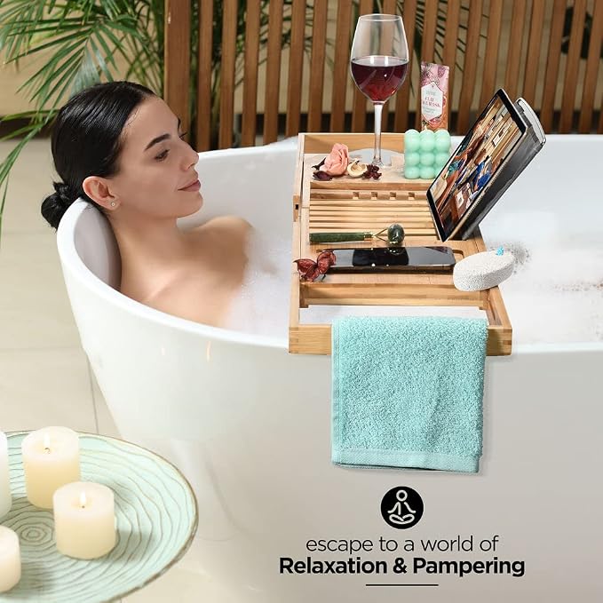 Luxury Foldable Bathtub Tray Caddy - Image 5
