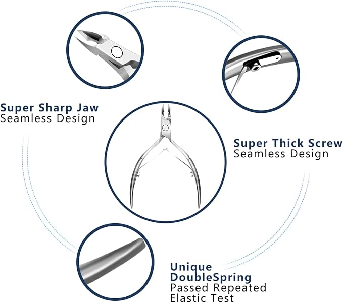 Cuticle Trimmer Cuticle Nippers, Durable Cuticle Cutter, Salon Toe Nail Cuticle - Image 2