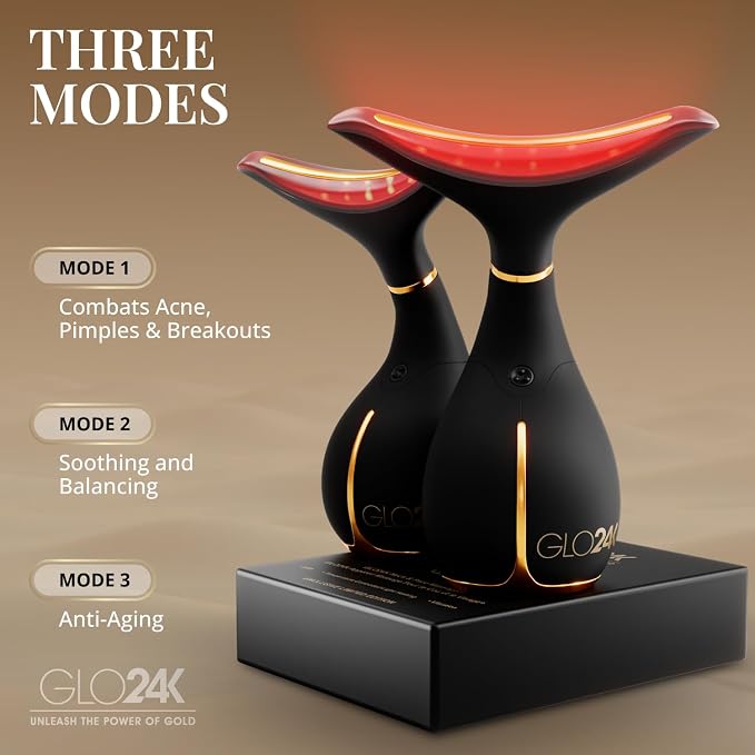 GLO24K 7 Color Beauty Device – Triple LED Action & Vibration Technology Facial - Image 3