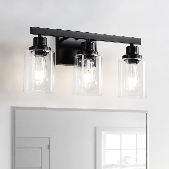 3-Light Bathroom Light Fixtures, Modern Bathroom Wall Lights Over Mirror by DIKAIDALights