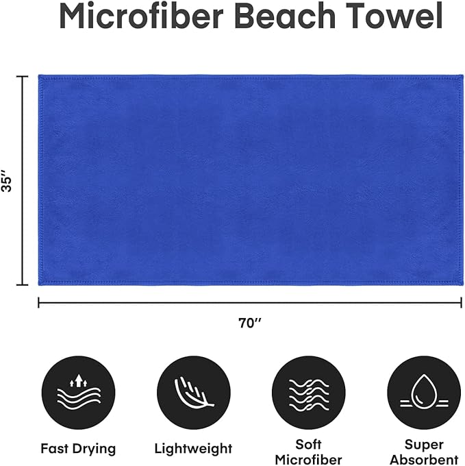 JML Extra Large Microfiber Bath Sheet Towels, 2 Pack 35" x 70", Super Absorbent - Image 2
