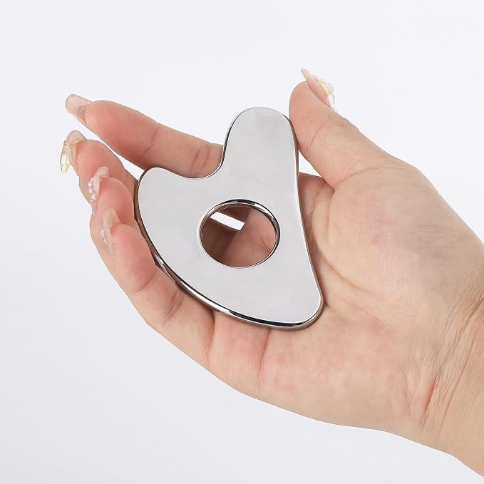 BTYMS Gua Sha Facial Tools Stainless Steel, Heart Shaped Guasha Tool - Image 5