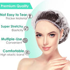 Keeygo Disposable Shower Caps 100 PCS Bath Caps Clear Waterproof Plastic Wraps - Image 3