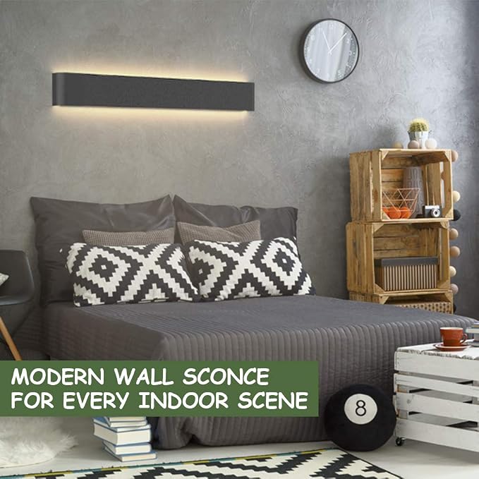 Aipsun 43.3in/40W LED Matte Black Modern Vanity Light Up and Down Wall Mount - Image 4