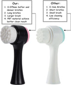 Face Brush 2 in 1, Facial Cleansing Exfoliating Scrubber Brush, Silicone Double - Image 4