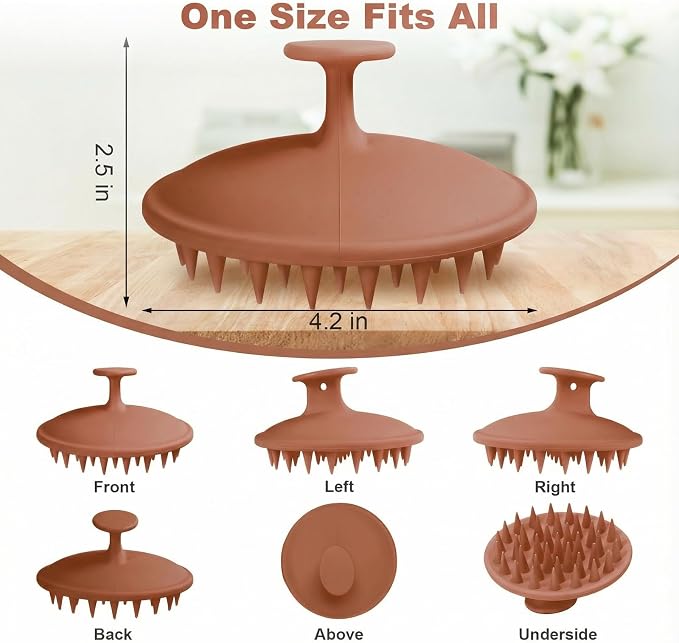 Meartchy Silicone Scalp Massager Shampoo Brush, Scalp Brush - Image 2