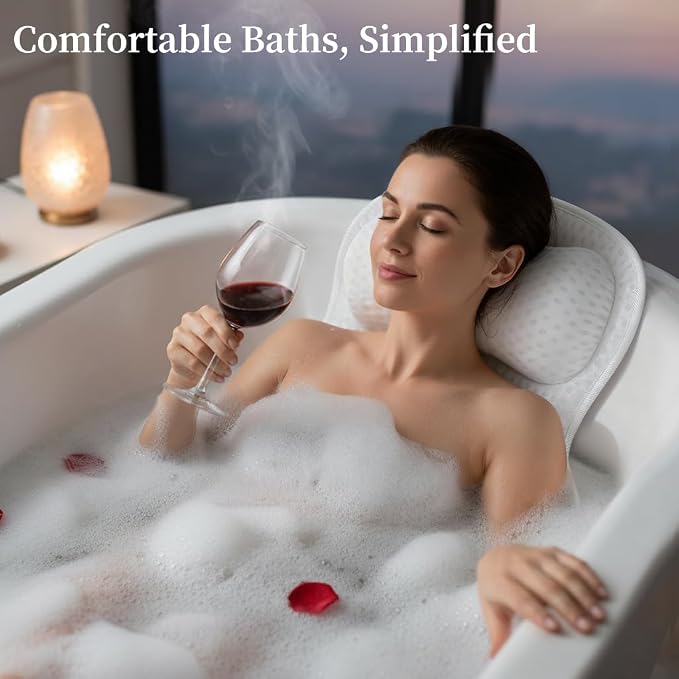 AmazeFan Luxury Bath Pillow, Ergonomic Bathtub Spa Pillow - Image 4