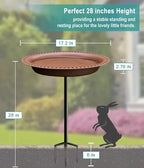 Garbuildman Extra-Large Freestanding Birdbaths Bowl, Detachable Decoration Spa - Image 2
