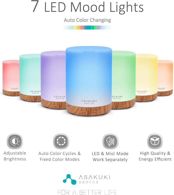 ASAKUKI Essential Oil Diffuser for Home, 300 ml Humidifier - Image 2