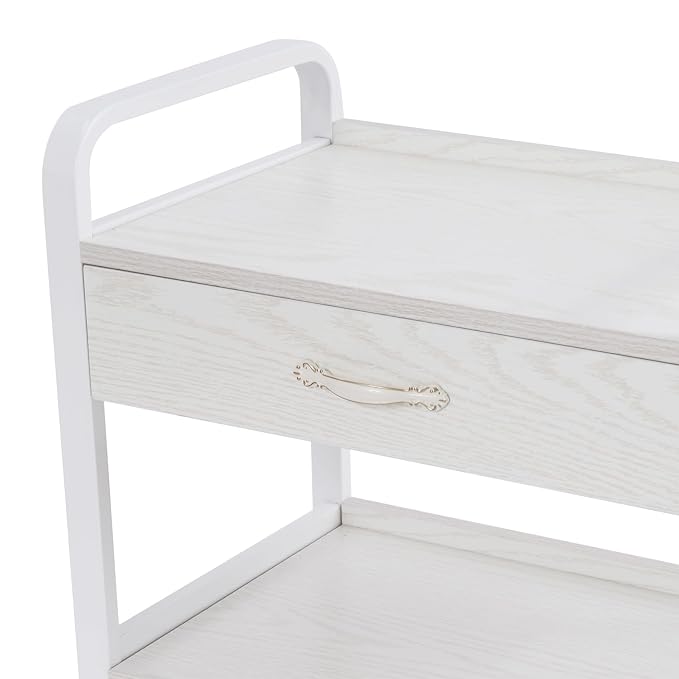 Salon Trolley Cart with Wheels, Mobile Utility Storage Cabinet with 1 Drawer & - Image 5