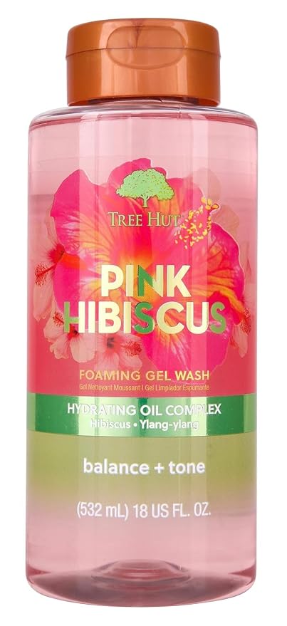 Tree Hut Pink Hibiscus Foaming Gel Wash, Hydrating & Moisturizing Body Wash by TreeHut