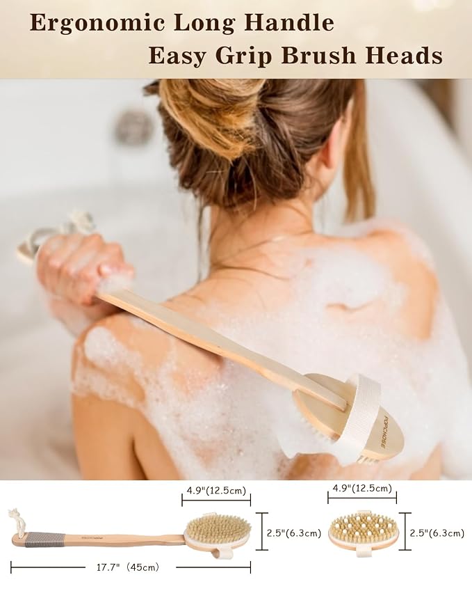Dry Brushing Body Brush, POPCHOSE Body Scrubber - Image 4