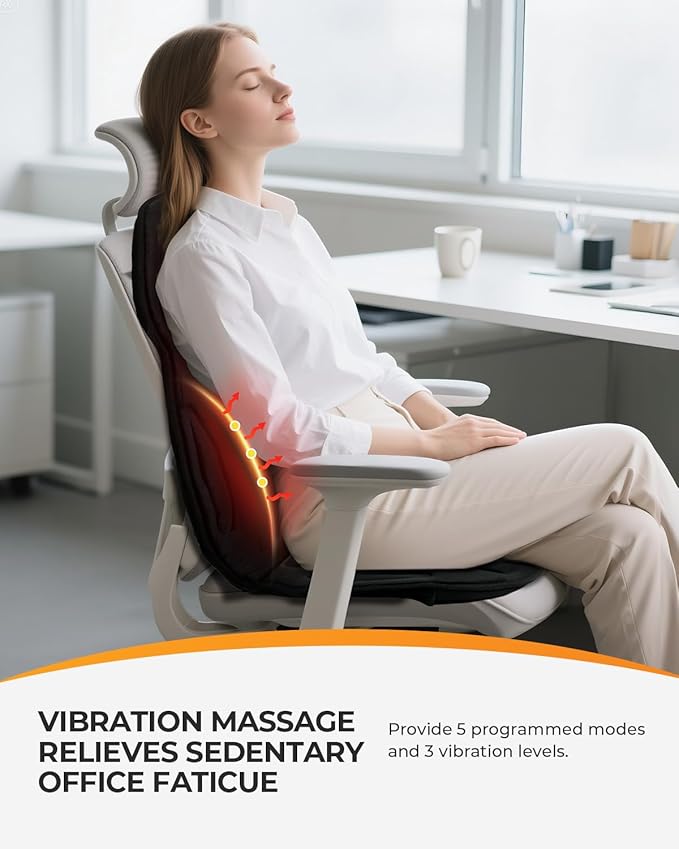 CooCoCo Back Massager with Heat, 8 Vibrating Motors Back Massager - Image 2