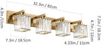 Aipsun Bathroom Lighting Fixtures Modern Crystal Vanity Light Brass 4 Light - Image 3