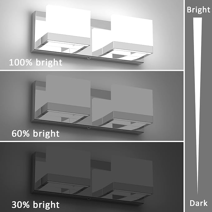 Tipace LED Dimmable Modern 2-Light Vanity Fixture - Image 6