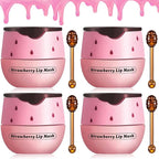 4 PCS Strawberry Lip Balm, Vitamin E Lip Masks Moisturizing Propolis Sleeping by Alisesun