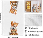 2PCS Cute Cat Kitchen Towels, Cat Themed Gifts Reusable Absorbent Waffle Weave - Image 2